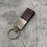 クロコダイル キーホルダー ワニ革 ポロサス 本革 ワイン ボルドー 品番D283