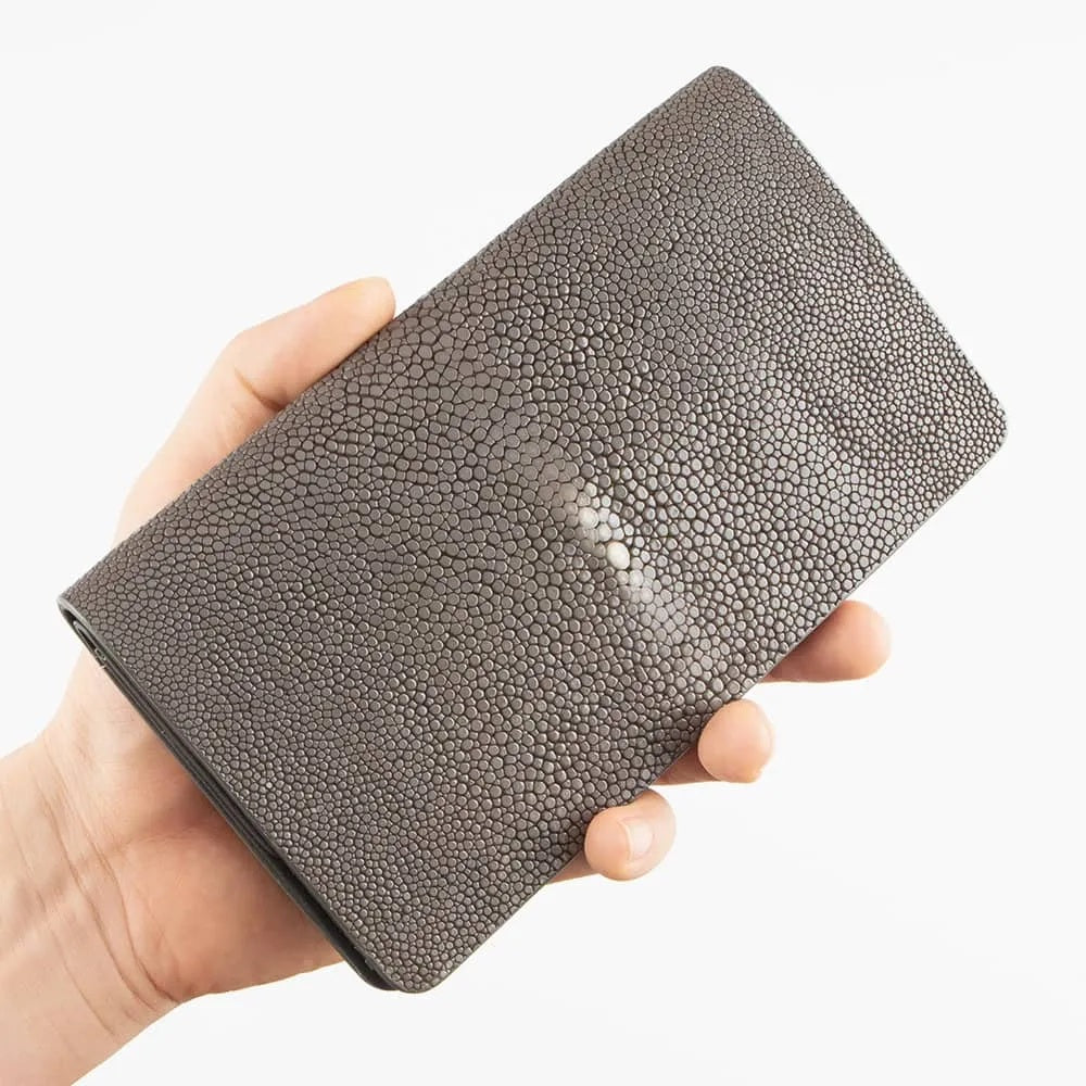 スティングレイ 長財布 エイ革 ガルーシャ 本革 グレー 品番WP-014