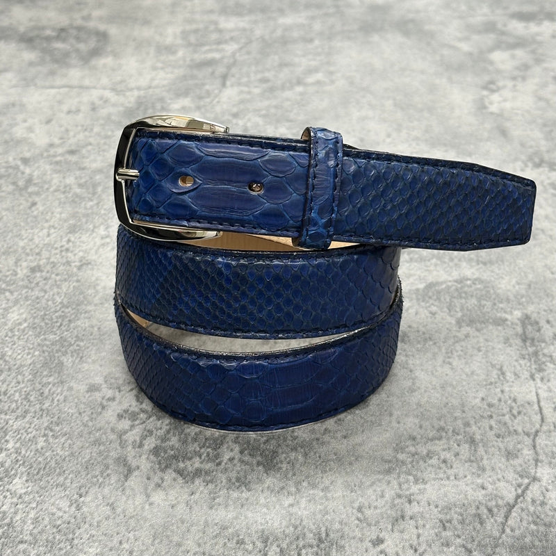 パイソン 35mmベルト 蛇革 本革 紺 藍染め 品番1806 – Le'sac