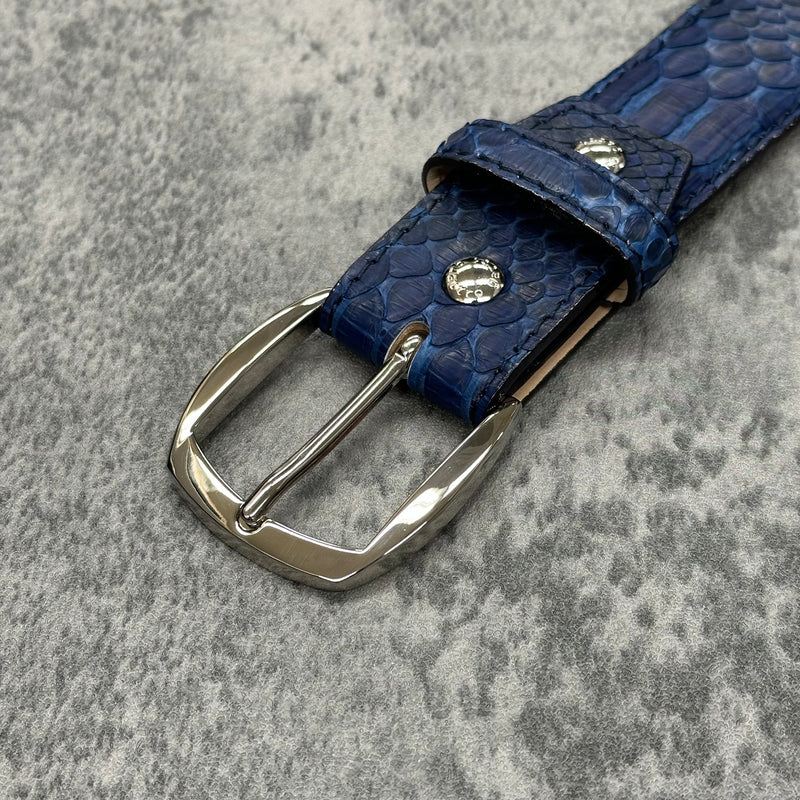 パイソン 35mmベルト 蛇革 本革 紺 藍染め 品番1806 – Le'sac