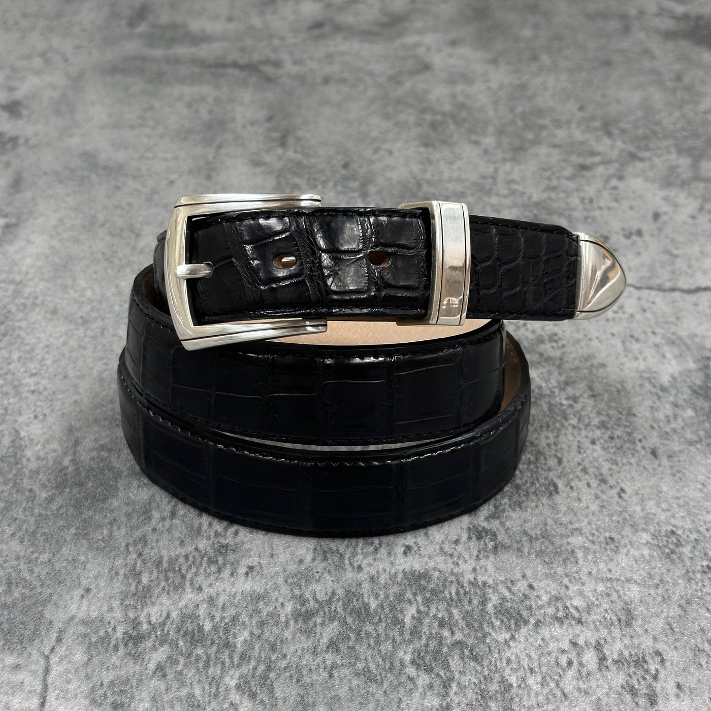 クロコダイル 30mmベルト ワニ革 本革 黒 ブラック 品番1813 – Le'sac