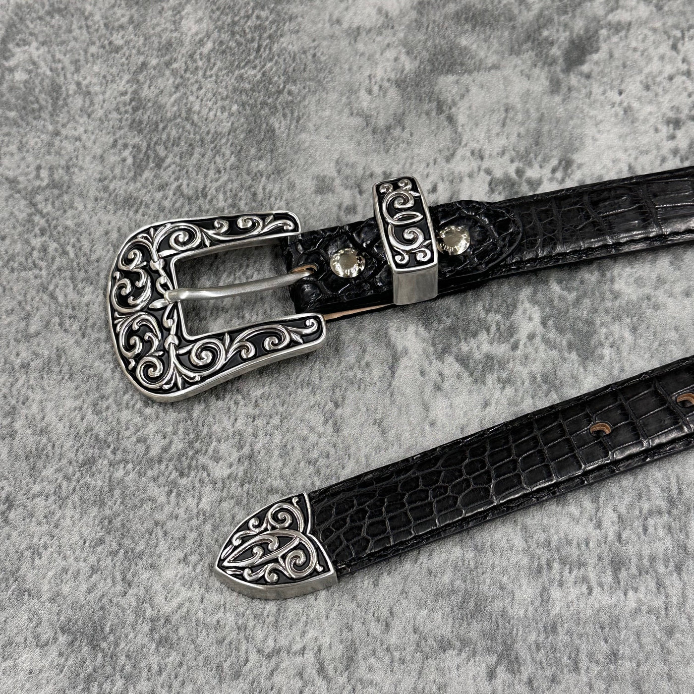 クロコダイル 25mmベルト 1814 - BLACK/ブラック – Le'sac