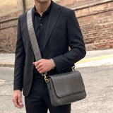 クロコダイル ショルダーバッグ ワニ革 ポロサス 本革 グレー ISTRIA