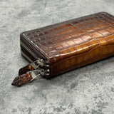 クロコダイルのダブルファスナー長財布