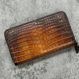 クロコダイルのダブルファスナー長財布