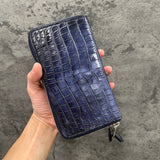 クロコのダブルファスナー長財布