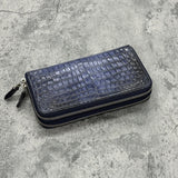 クロコのダブルファスナー長財布