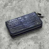 クロコのダブルファスナー長財布