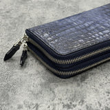 クロコのダブルファスナー長財布