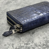 クロコのダブルファスナー長財布