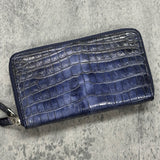クロコのダブルファスナー長財布