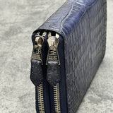 クロコのダブルファスナー長財布