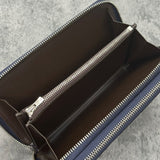 クロコのダブルファスナー長財布