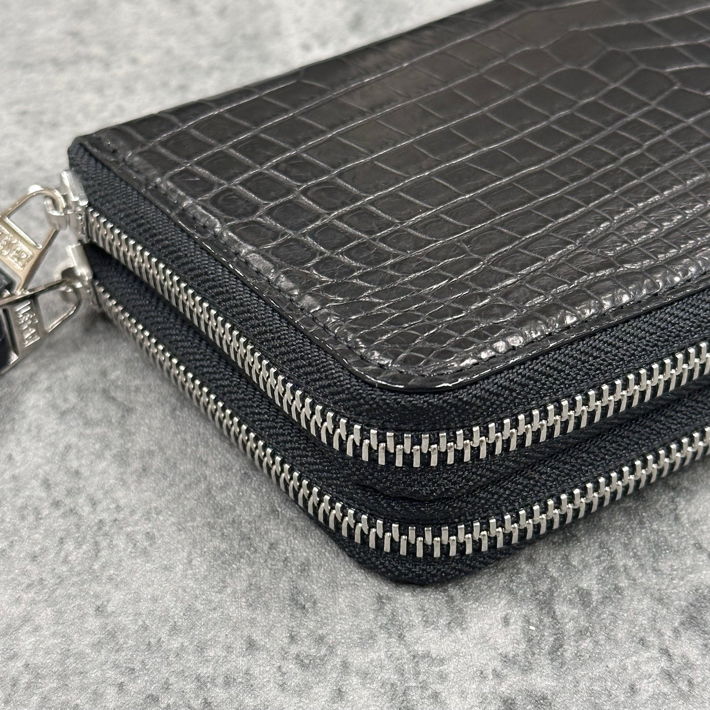 クロコダイル ダブルファスナー長財布 8175 - BLACK/ブラック – Le'sac