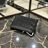 黒いクロコダイルのマネークリップ