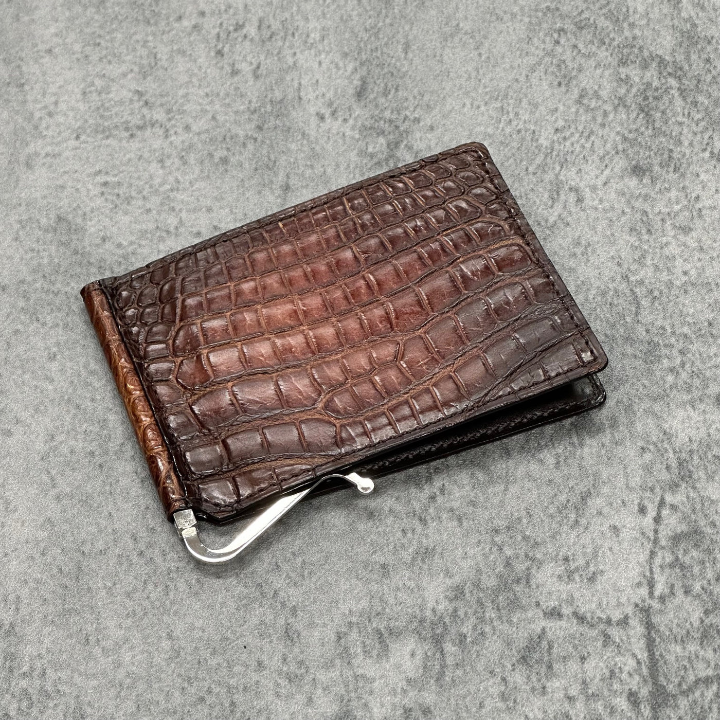 クロコダイル マネークリップ (札ばさみ) メンズ レディース 本革 手