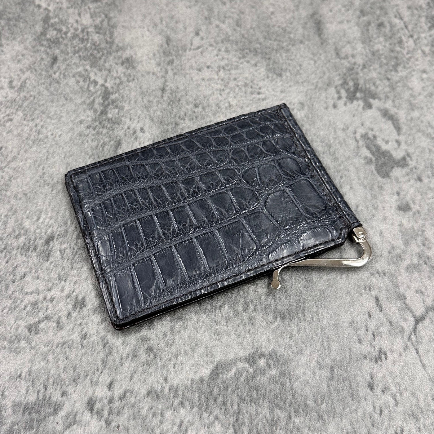 クロコダイル マネークリップ(札ばさみ) メンズ財布 ワニ革 マット