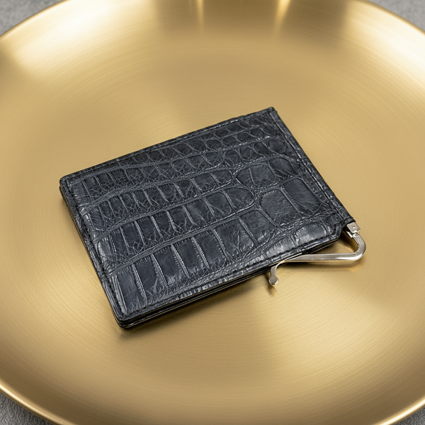 クロコ財布　札ばさみ　マネークリップ