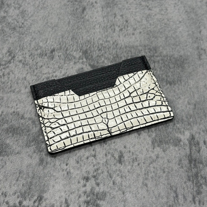 牛革/クロコダイル カード入れ ワニ革 本革 黒＆バニラ 品番8183 – Le'sac
