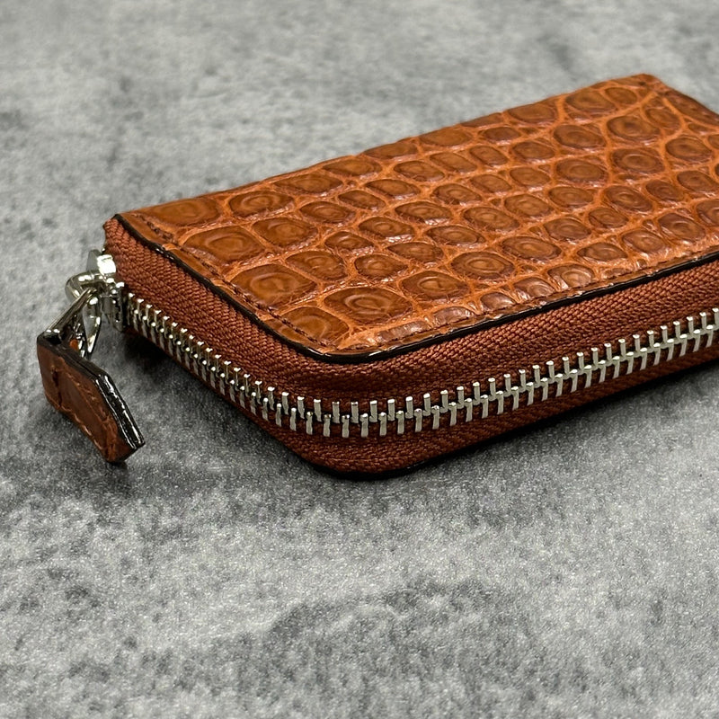 クロコ小銭入れのコニャック