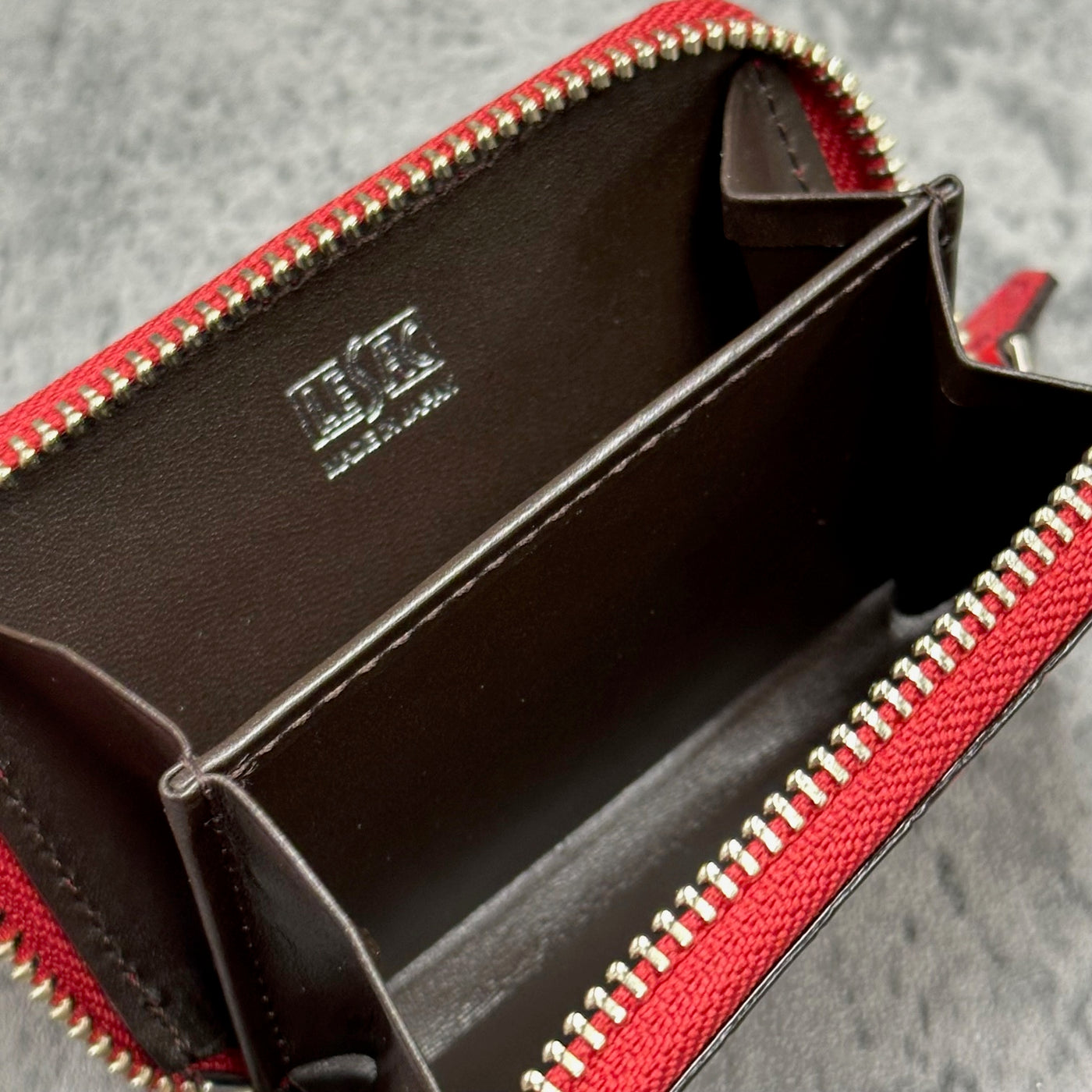 クロコダイル小銭入れ ラウンドファスナー メンズ レディース 本革 赤