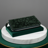 グリーンのエレファントレザー長財布