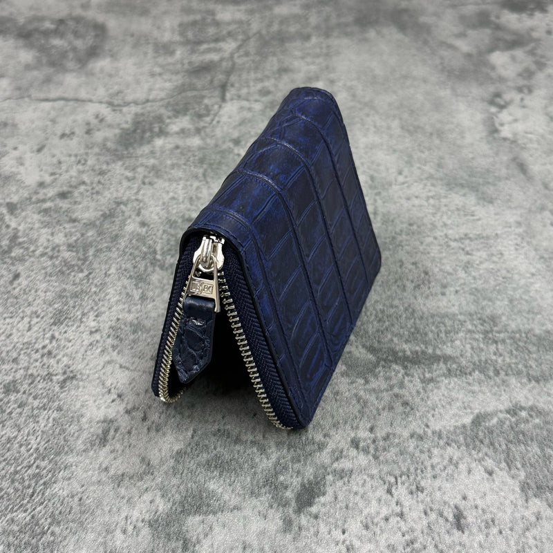 クロコダイル ミドルウォレット 8200 - ANTIQUE NAVY/アンティークネイビー