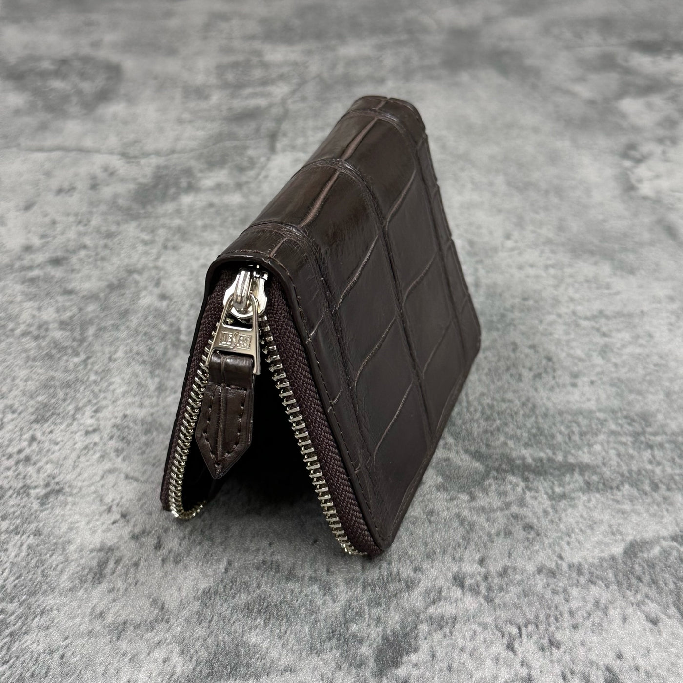 トウカゲン クロコダイル ラウンドウォレット クロコダイル×コードバン本藍染め ラウンドジップウォレット Type2