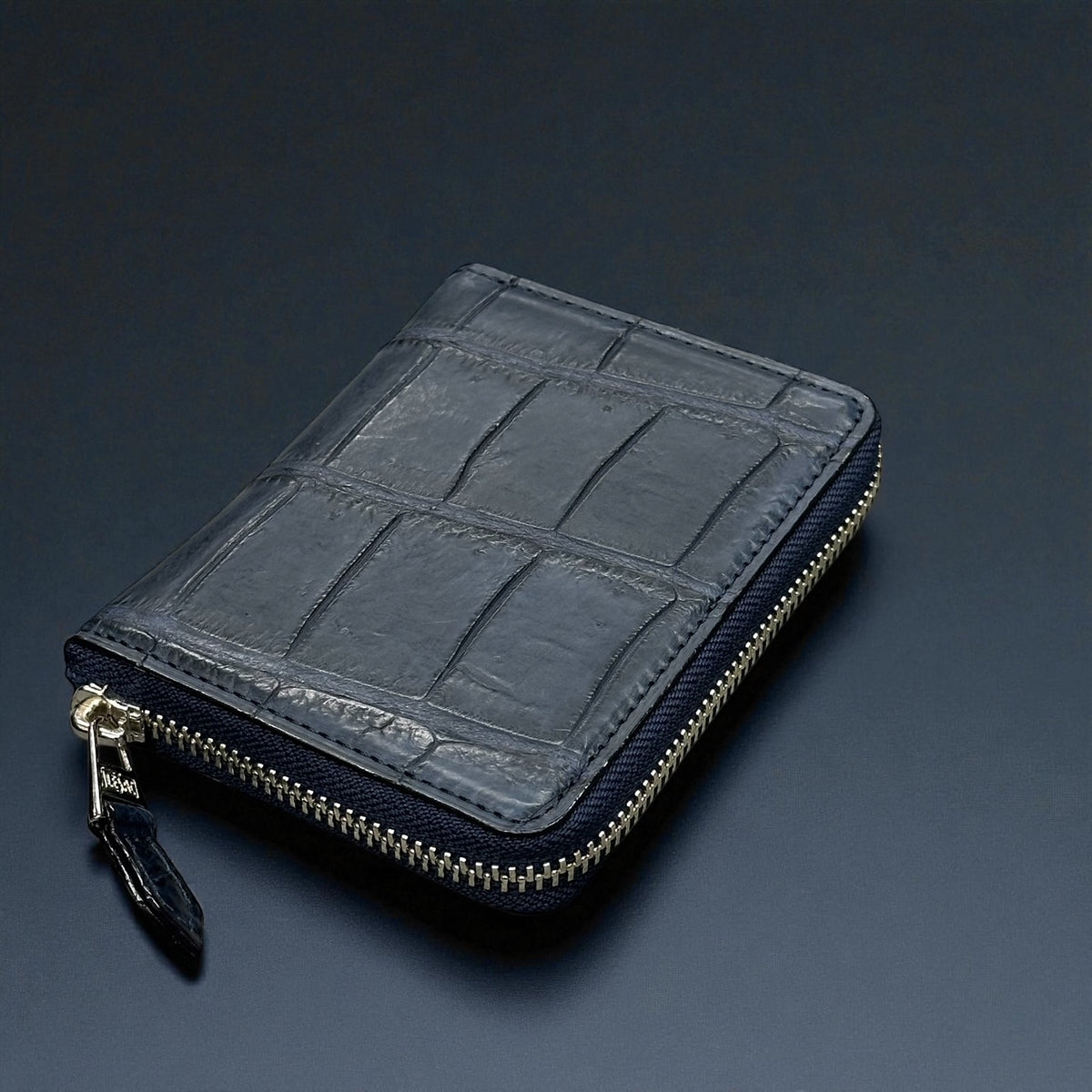 クロコダイル 二つ折り財布 ラウンドファスナー ミドルウォレット ワニ