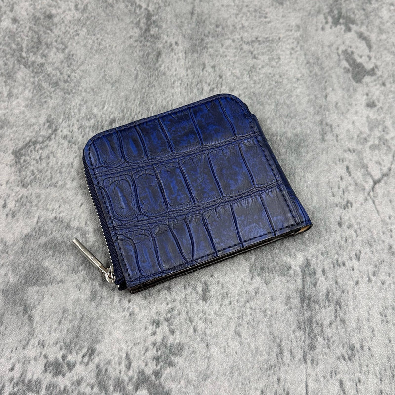 クロコダイル 二つ折り財布 8202 - ANTIQUE NAVY/アンティークネイビー