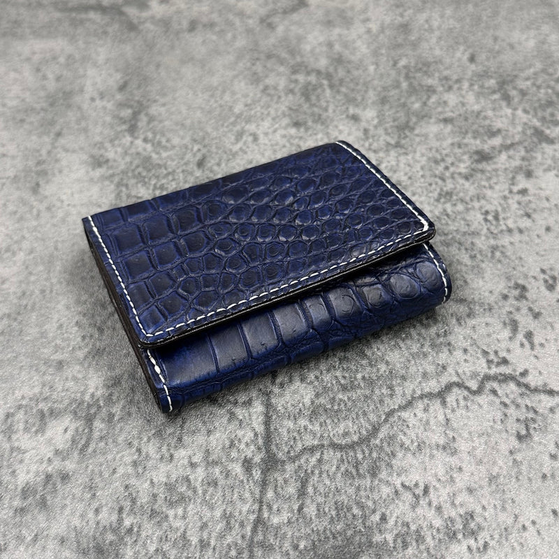 クロコダイル 三つ折り財布 8207 - ANTIQUE NAVY/アンティークネイビー