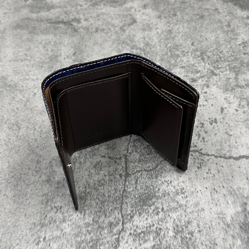 クロコダイル 三つ折り財布 8207 - ANTIQUE NAVY/アンティークネイビー