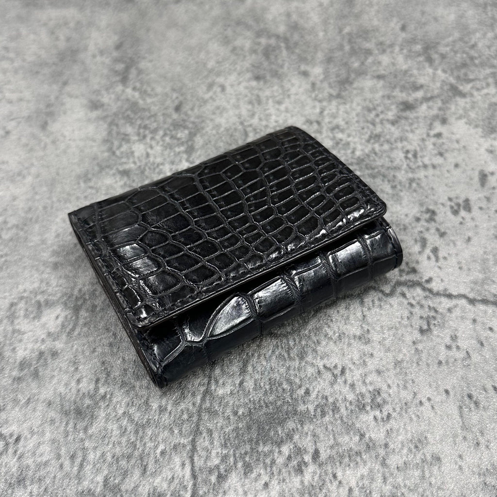 クロコダイル 本革　ミニ財布 ミニ財布 メンズ レディース クロコダイル 本革 一枚革 L字ファスナー