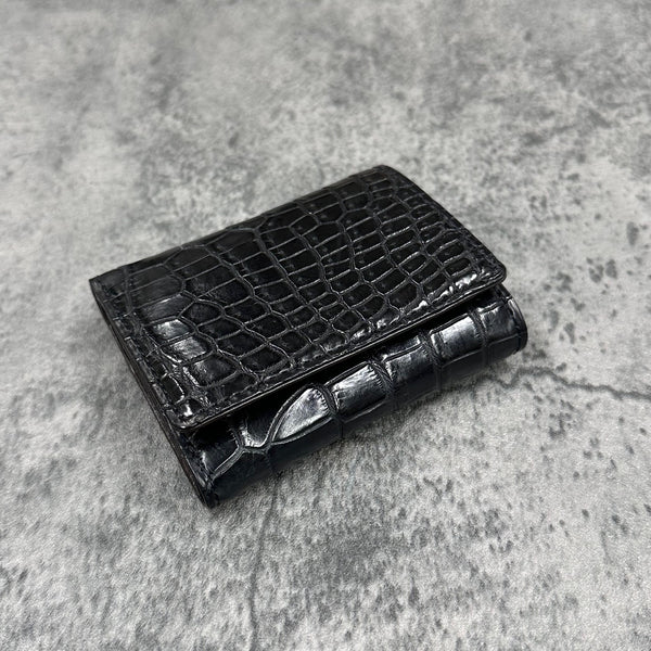 クロコダイル ミニ財布(三つ折り財布) 8207 - BLACK/ブラック – Le'sac