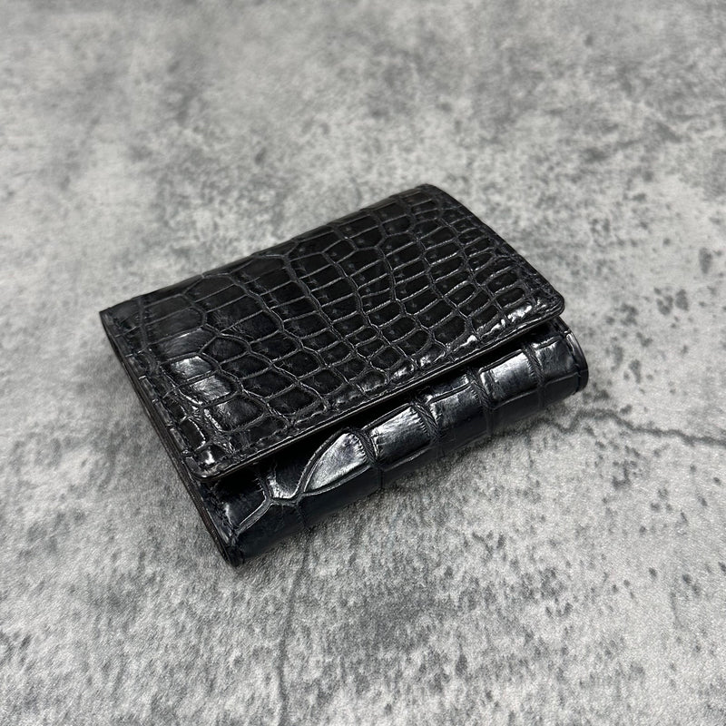 クロコダイル 三つ折り財布 8207 - BLACK/ブラック