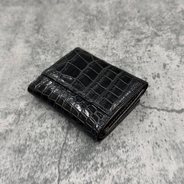 クロコダイル 三つ折り財布 8207 - BLACK/ブラック