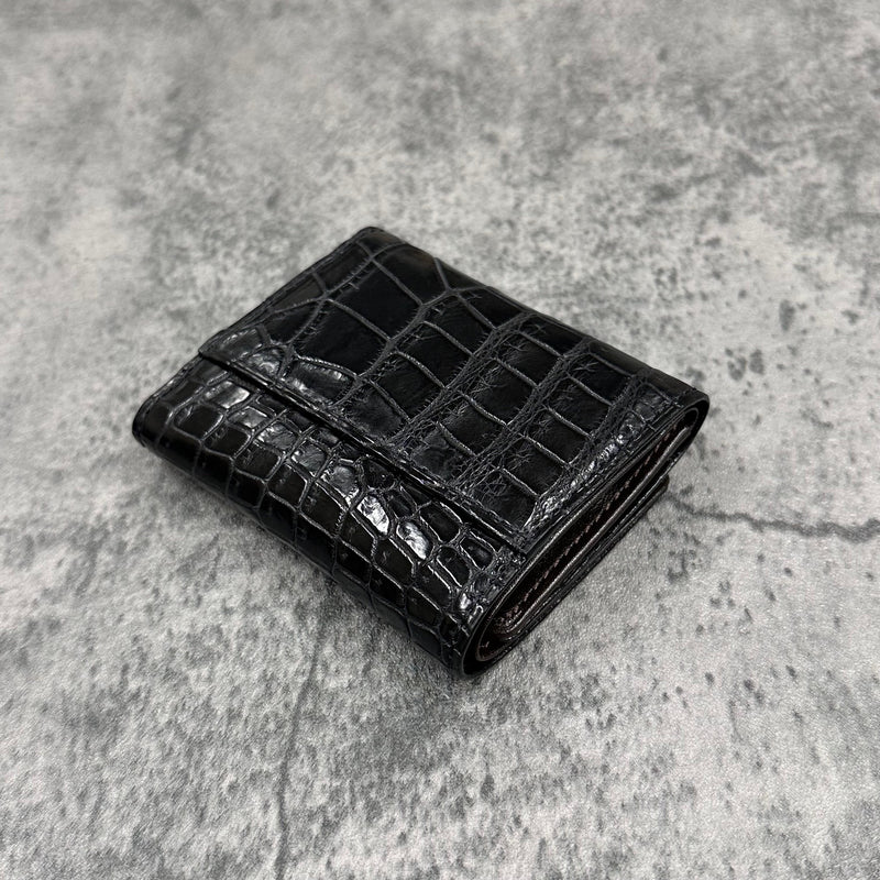 クロコダイル 三つ折り財布 8207 - BLACK/ブラック