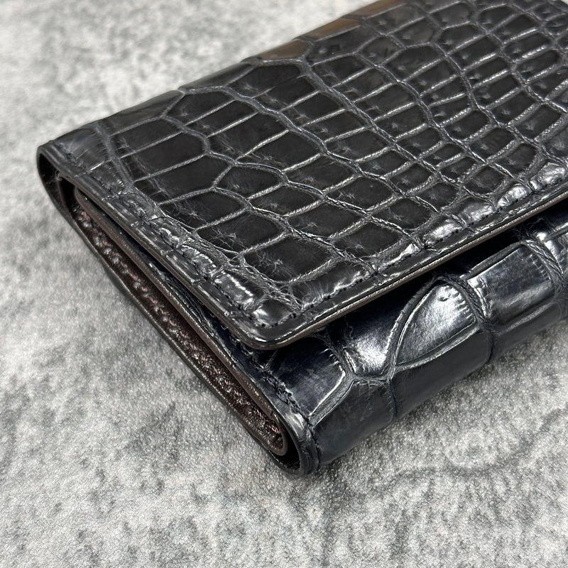 クロコダイル 三つ折り財布 8207 - BLACK/ブラック