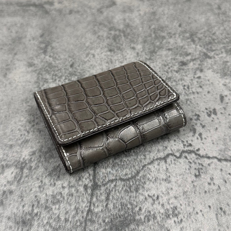 クロコダイル 三つ折り財布 8207 - GREY/グレー
