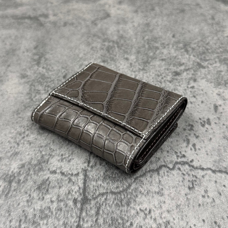 クロコダイル 三つ折り財布 8207 - GREY/グレー