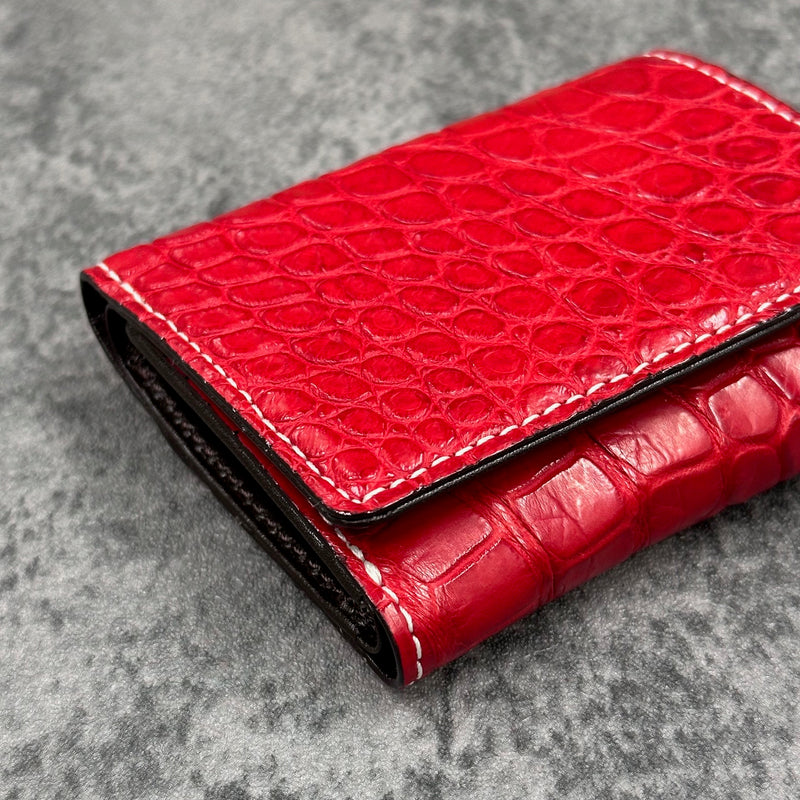 クロコダイル 三つ折り財布 8207 - RED/レッド