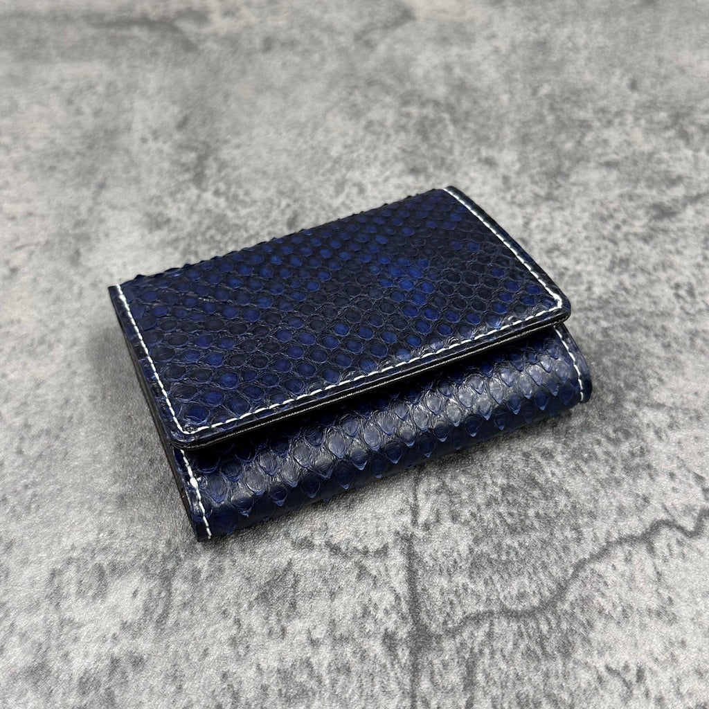 パイソン ミニ財布(三つ折り財布) 8208SPC - 藍染め – Le'sac