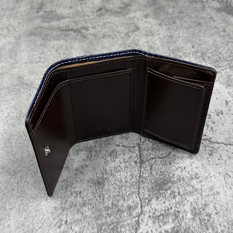 パイソン 三つ折り財布 8208SPC - 藍染め