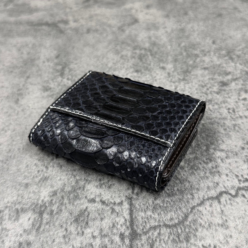 パイソン 三つ折り財布 8208 - G.NAVY/グロスネイビー