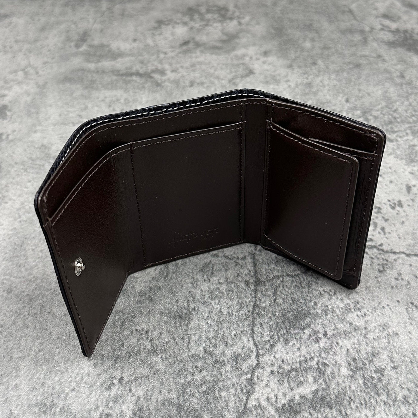 パイソン ミニ財布(三つ折り財布) 8208 - G.NAVY/グロスネイビー – Le'sac