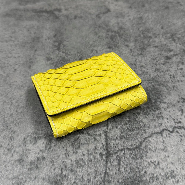 パイソン 三つ折り財布 8208 - YELLOW/イエロー