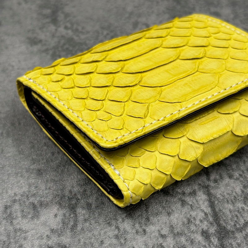 パイソン 三つ折り財布 8208 - YELLOW/イエロー