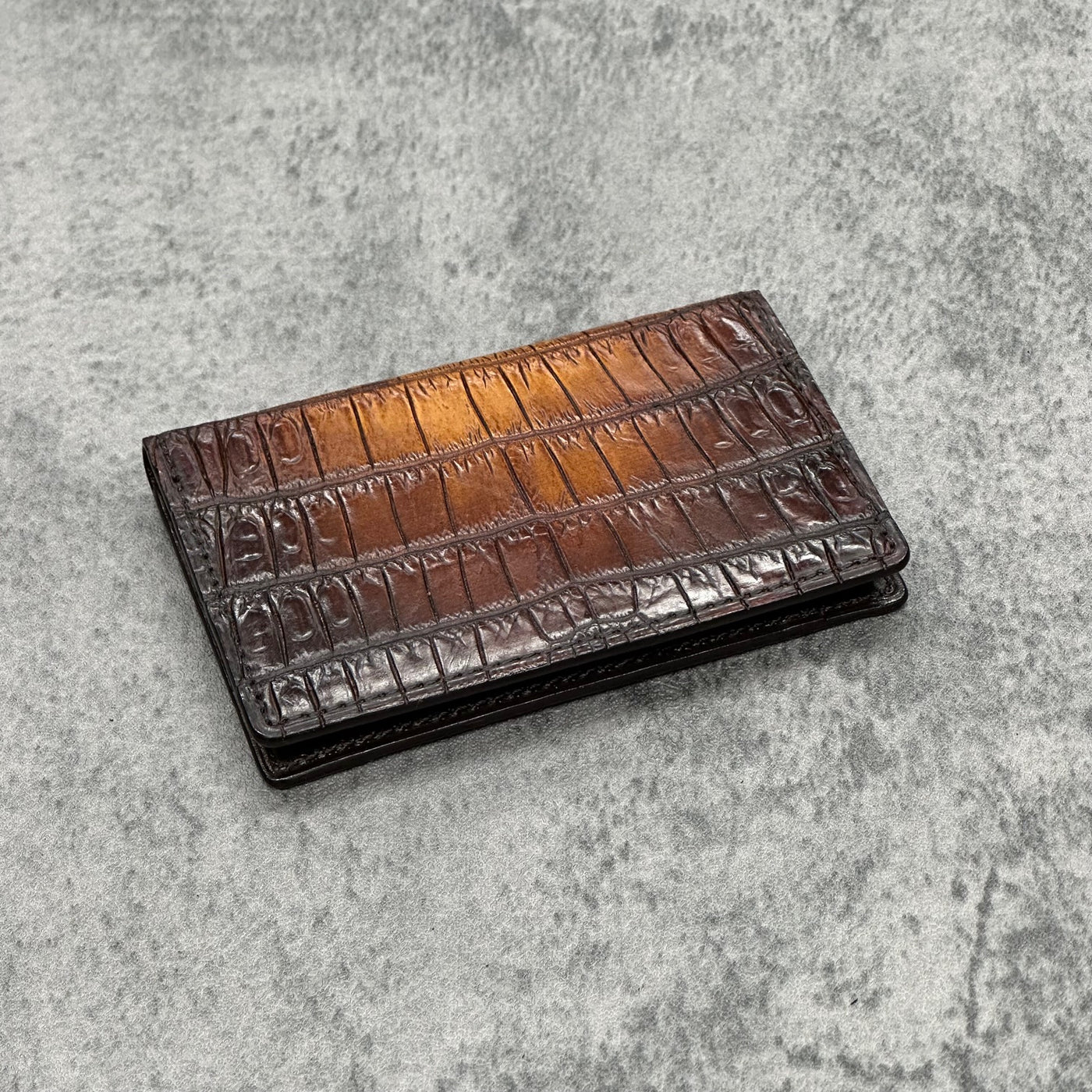 クロコダイル カード入れ (名刺入れ) メンズ レディース 本革 手染め