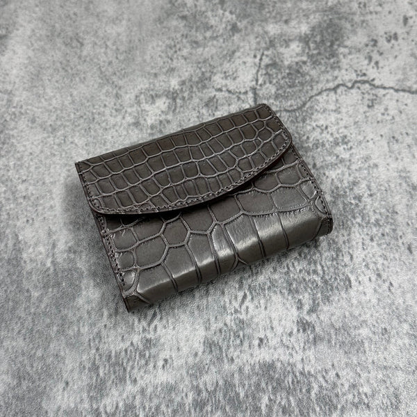クロコダイル 三つ折り財布 8213 - GREY/グレー