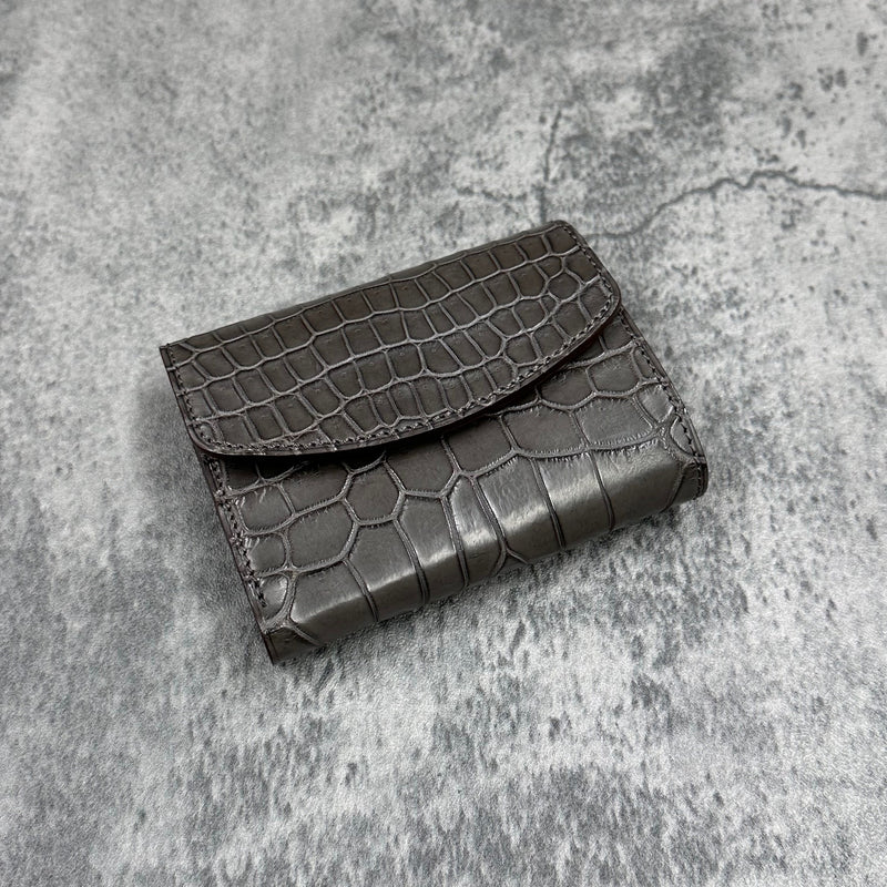 クロコダイル 三つ折り財布 8213 - GREY/グレー